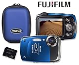 Fuji Finepix XP30 Blue Waterproof/Shockproof 14mp Digital Camera Bundle Including Matching Inov8 Hard Camera Case & Samsung 4GB Shockproof SDHC Class 4 High Speed Memory Card