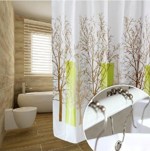 Popular High Quality Shower Curtain Ikea Bathroom Shower Curtain Mildew Thick Waterproof Polyester Shower Curtain With The Lead Wire Buckle Metal Hook Eye 180CM x 180CM (Exclusive Christmas&New Year)