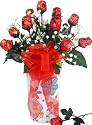 1 Dozen Chocolate Roses in a Vase - A Mothers Day Gift Basket Idea - Birthday or Anniversary Gift