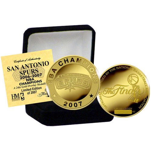 Buy San Antonio Spurs 2007 NBA 24KT Gold Champion Coin by Highland Mint