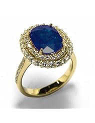 18K Yellow Gold Tanzanite and Diamond Ring -- LIFETIME WARRANTY