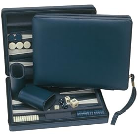 Wood Expressions Blue Travel Magnetic Backgammon by Wood Expressions