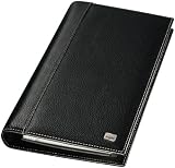 Produkt-Bild: Sigel VZ224 Visitenkarten-Ringbuch, Leder Milano, schwarz, mit wei&szlig;en Steppn&auml;hten, mit 20 Sichth&uuml;llen, Register A-Z, 4-Ring-Mechanik, Vollrindleder, dezent gepr&auml;gt, f&uuml;r bis zu 160 Karten (max. 90x58 mm), 1 ST