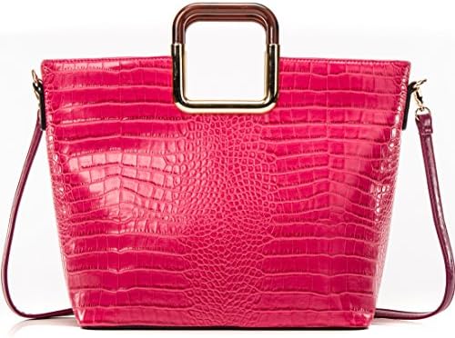 Dasein? Square Handle Faux Croc Textured Tote w/Removable Shoulder Strap