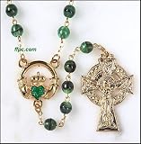 Gold Irish Claddagh Rosary with Celtic Cross from Fantasy Farm