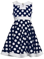 Girls Lace Wrap Elasticized   Waistline Dots Print Polyester/Knit  Dress