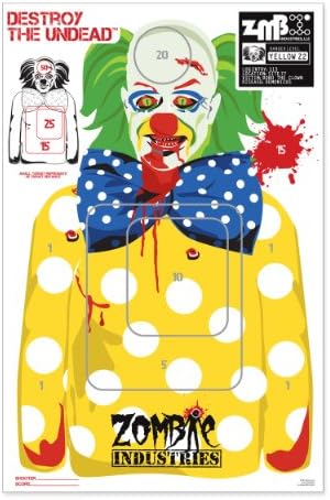 Zombie Industries BoBo the Clown Zombie Indoor Paper Target (100-Pack), 18 x 24-Inch