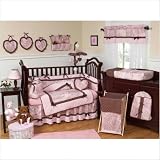Bundle-94 Pink and Brown French Toile and Polka Dot Crib Bedding Collection (3 Pieces)