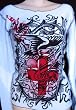 Mosquitohead Women's TATTOO EAGLE Long Sleeved Thermal Shirt- WHITE