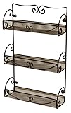 DecoBros 3 Tier Wall Mounted Spice Rack, Bronze