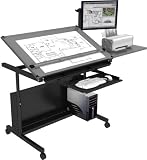 Art Table 48x30 - Black Frame, Gray Surface