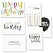 48 Pack Happy Birthday Greeting Cards, 6 Handwritten Modern Style Colorful Designs, Bulk Box Set Variety Assortment, Envelopes Included 4 x 6 Inches