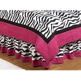 Queen Bed Skirt for Hot Pink & Zebra Print Bedding Set by JoJo Designs