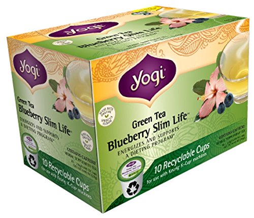 Yogi Tea EcoCup, Green Tea Blueberry Slim Life, 10 Count (Pack of 6)