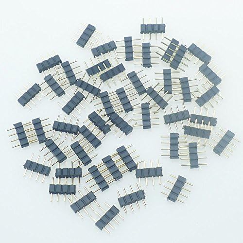 AMLGE 50pcs RGB LED Light Strip Connector 4 Pin Needle