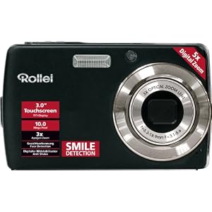 Rollei XS-10 InTouch Digitalkamera (10 Megapixel, 3-fach opt. Zoom, 7,6 cm (3 Zoll) Display, Bildstabilisator) inkl. 2. Akku und Ladeger�t schwarz