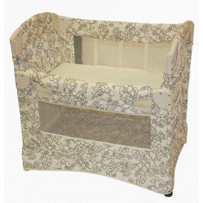 Arm's Reach Co-Sleeper Curved Mini Collection, Cocoa Hibiscus