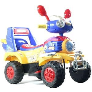 EZ Riders HL819-6 Battery Operated 4 Wheel Vehicle Blue Yellow Red by EZ Riders