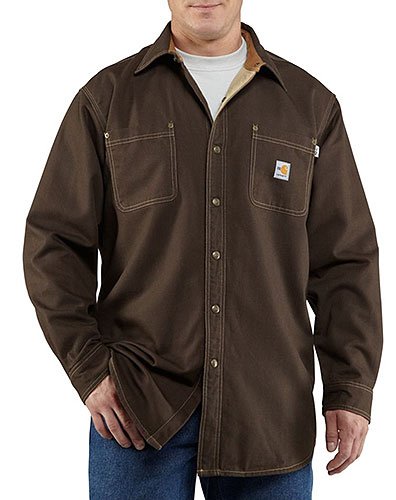Special Prices !!! for Men's Carhartt Canvas Button Shirt Jacket BROWN SML REG