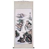 EXP Handmade Waterfall Scroll Wall Art Painting