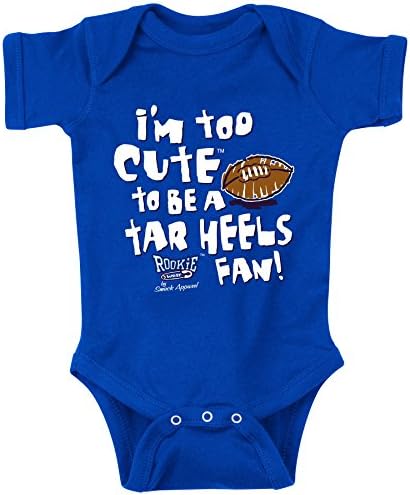Duke Blue Devils Fans. "I'm Too Cute to be a Tar Heels Fan." Royal Onesie (NB- 18M) (6M)