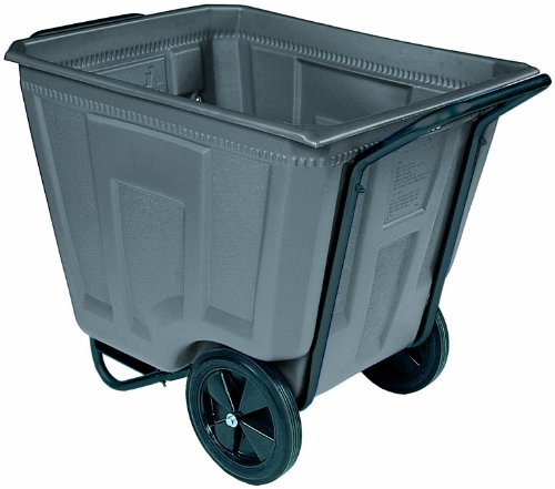 Akro-Mils 76490 30-1/2-Inch W by 47-Inch D by 39-1/2-Inch H 90 Gallon Akro-Cart Medium Duty Plastic Waste Transport Cart, Grey