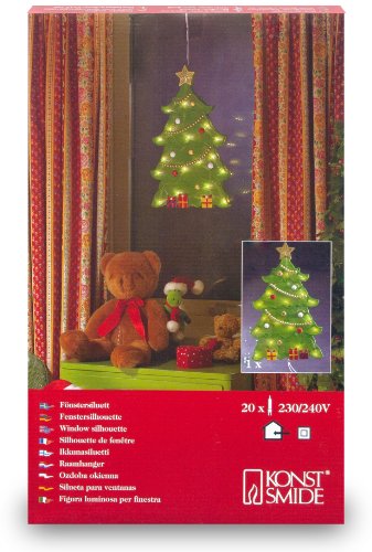 Konstsmide 2852-000 Fenstersilhouette Tannenbaum (20 klare Birnen, 230V, f&uuml;r innen) Preisvergleich