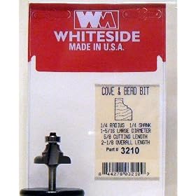 3210 CARBIDE-TIP 2 FLUTE COVE AND BEAD EDGE PROFILE ROUTER BIT W BB 1 4 RADIUS X 1-5 16 LG DIA by Whiteside