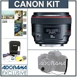 Canon EF 50mm f/1.2L USM Ultra-Fast Standard AutoFocus Lens Kit, USA with Tiffen 72mm Photo Essentials Filter Kit, Lens Cap Leash, Professional Lens Cleaning Kit,