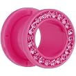 7/16" Pink Acrylic Gem Rimmed Screw Fit Tunnel Plug