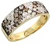 14k Gold Ladies' Diamond Band, w/ 1.01 Carats Brilliant Cut White & Chocolate Diamonds, 1/4" (7mm) wide, size 8