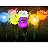 ELEVEN [ チューリップ 型 ] ソーラー LED ガーデン ライト [ 電気代 0円 ] ワイヤレス おしゃれ かわいい プレゼント 夜間 自動 点灯 埋込み 式 [カラー：ランダム] JDS