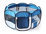 Allmax Folding Pet Playpen, Blue