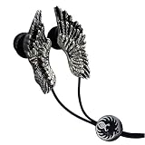 Deluxe Austrian Crystal Jeweled Earbud Earphones (Angel Wings)
