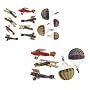 Instant Murals 11 Airplanes and 6 Parachute Guys Wall Transfer Stickers