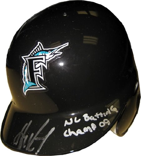 Hanley Ramirez Autographed/Signed ''NL Batting Champ 09'' Mini Helmet