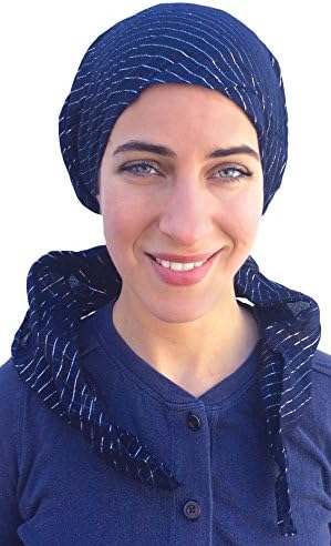 Pre Tied Fitted Lurex® Head Scarf Bandana, Chemo Scarf (Navy)