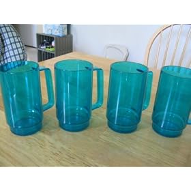 Tupperware Sheerly Elegant Deluxe Mug Set Emerald by Tupperware