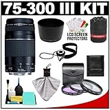 Canon EF 75-300mm f/4-5.6 III Zoom Lens + 3 UV/FLD/CPL Filters & Lens Hood  ....