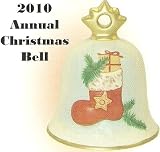 2010 Annual Dated Goebel Christmas Bell Ornament - 27th Edition