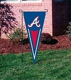 ATLANTA BRAVES OFFICIAL LOGO PENNANT GARDEN FLAG + STAND