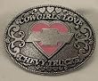 Cowgirls Love Chevy Trucks  Enamel Pewter Buckle, Automotive Buckle