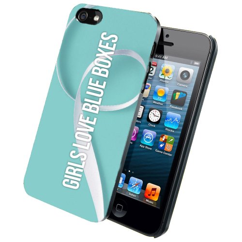 Girls Love Blue Boxes - Phone Case Back Cover (iPhone 5 5s Ð Plastic) comes with Security Tag and MyPhone Designs(TM) Cleaning Cloth