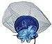 Fascinators Hair Clip Headband Pillbox Hat Bowler Feather Flower Veil Wedding Party Hat, Royal Blue, One Size