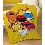 kids room decor  Mr Men Miss Yellow Fleece Blanket Throw, Kids Room Decor