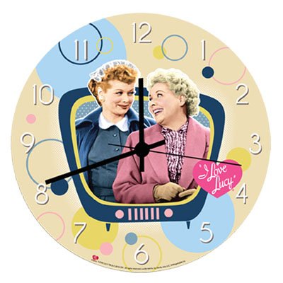 Vandor 14589 I Love Lucy Cordless Wood Wall Clock, Multicolored