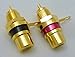 2 Philmore Gold-Plated RCA Panel Mount Jacks with Teflon Insulator, Red & Black