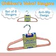 Set of 6 Children's Velvet Hangers - PINK