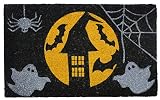 J & M Home Fashions Halloween Fun Moon Vinyl Back Coco Doormat, 18 by 30