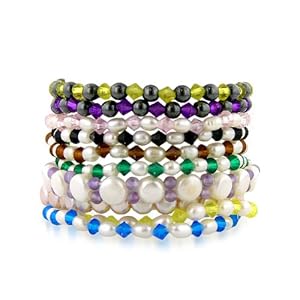 Adjustable 6.5mm-7.5mm Assorted Colors Freshwater Pearl Bracelets